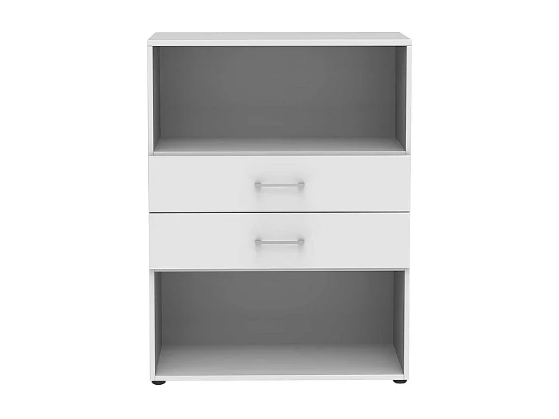 Kleines Aktenregal in Wei� melaminbeschichtet zwei Ausz�gen