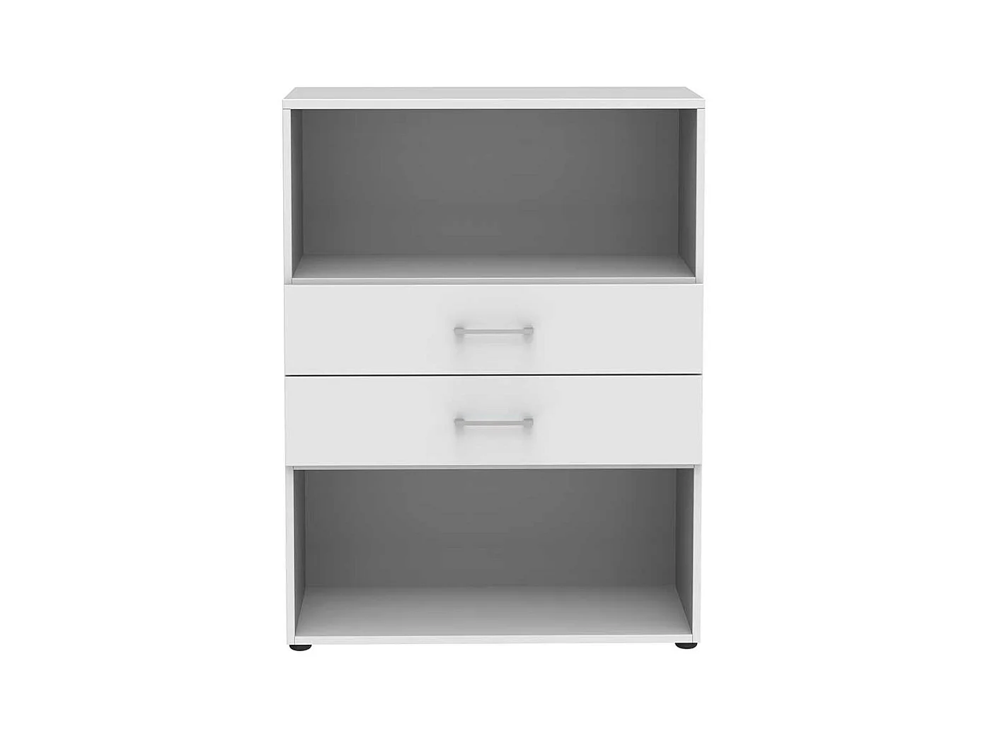 Kleines Aktenregal in Wei� melaminbeschichtet zwei Ausz�gen