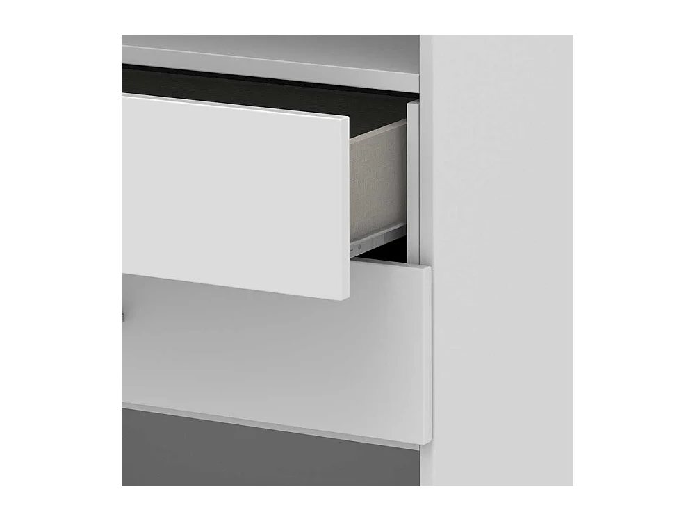 Kleines Aktenregal in Wei� melaminbeschichtet zwei Ausz�gen