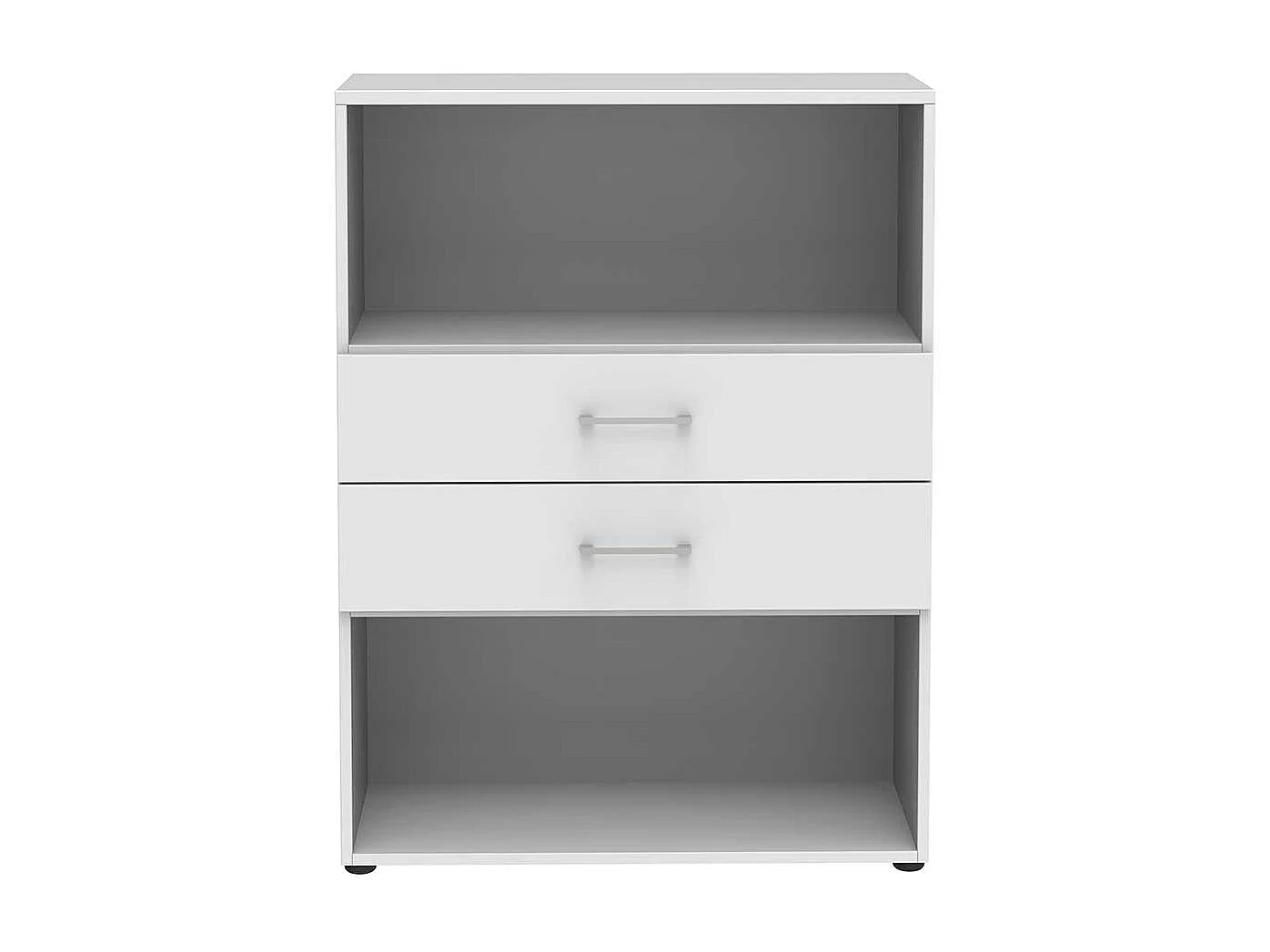 Kleines Aktenregal in Wei� melaminbeschichtet zwei Ausz�gen