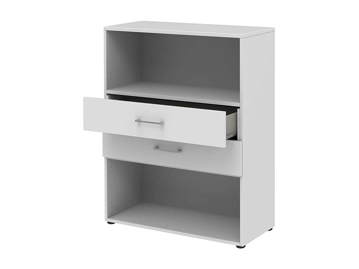 Kleines Aktenregal in Wei� melaminbeschichtet zwei Ausz�gen