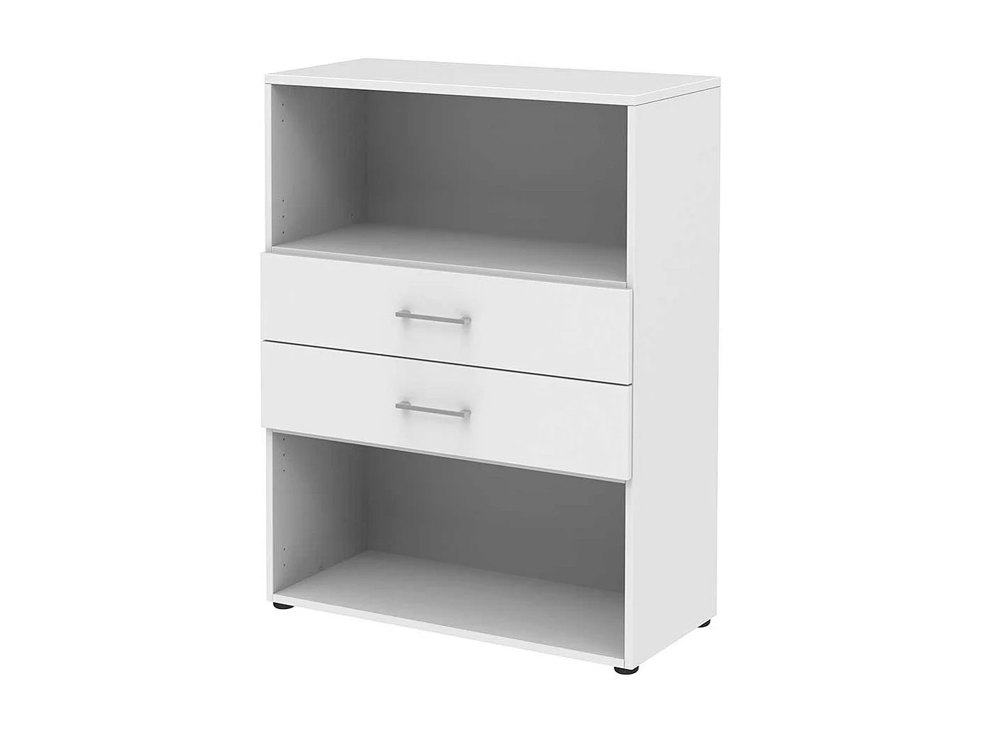Kleines Aktenregal in Wei� melaminbeschichtet zwei Ausz�gen