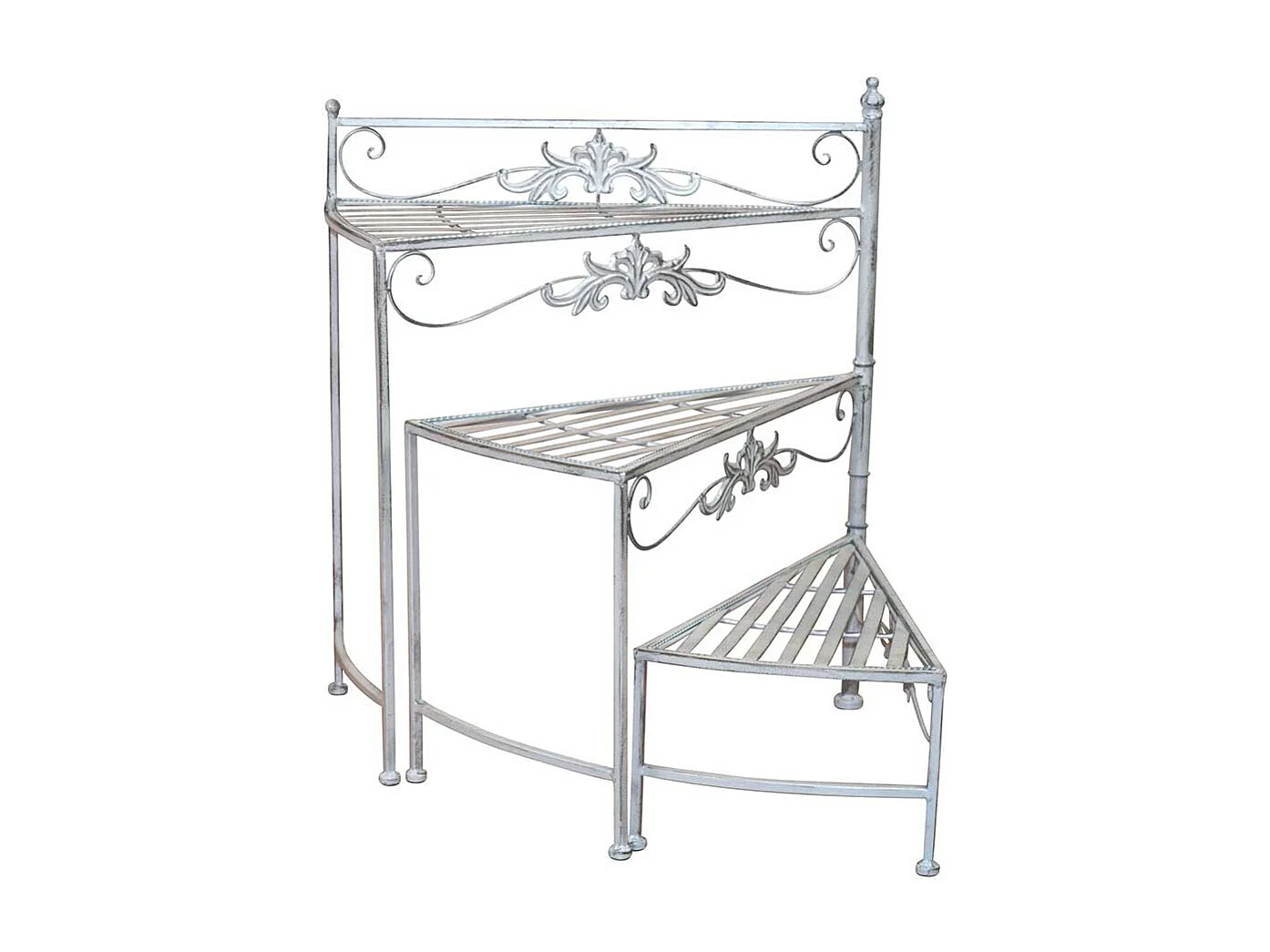 Blumenständer Treppe in Creme Weiß Landhaus