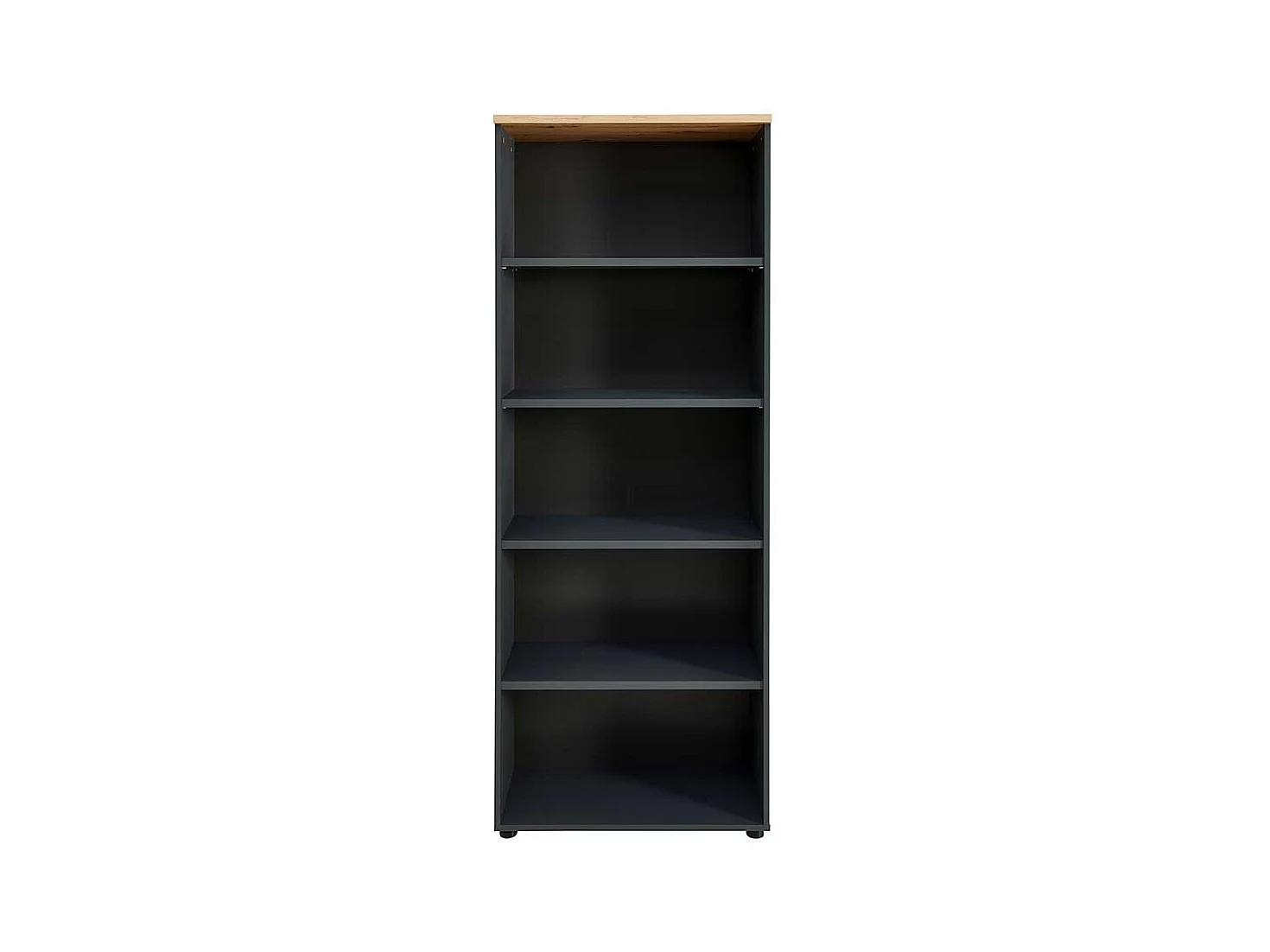 Standregal für Akten in Dunkelgrau und Wildeiche NB 197 cm hoch