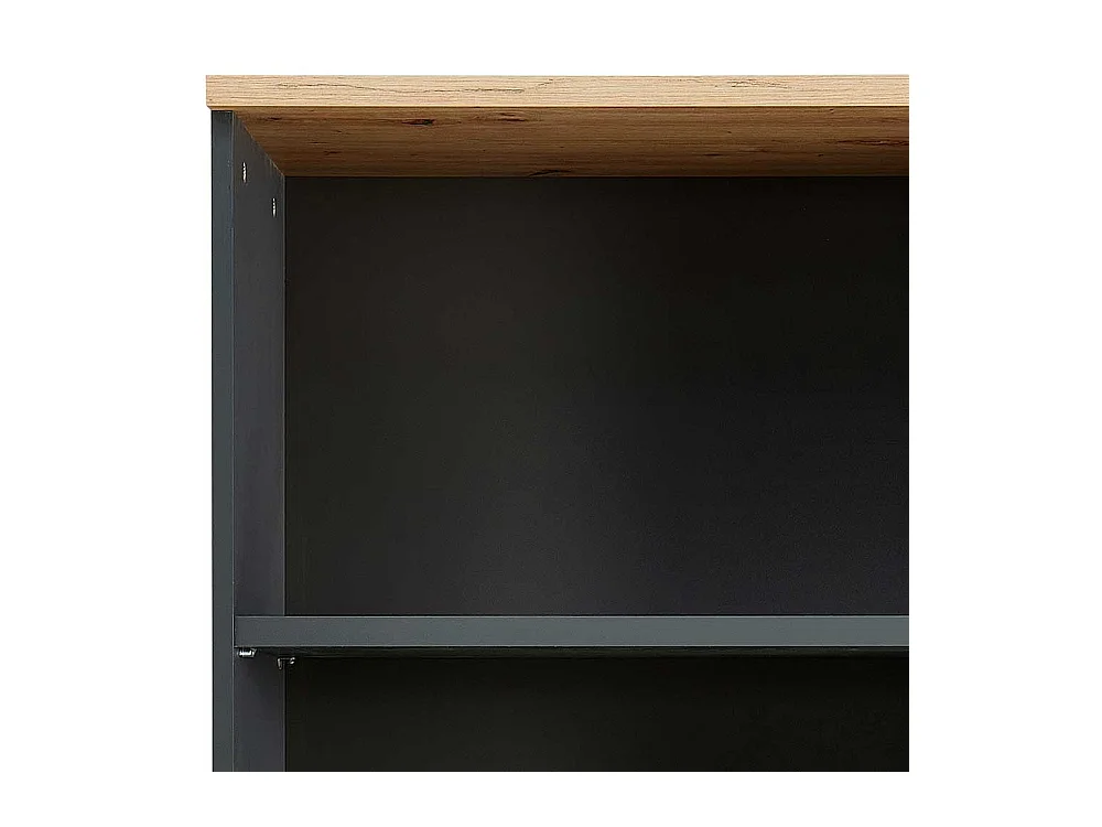 Standregal für Akten in Dunkelgrau und Wildeiche NB 197 cm hoch