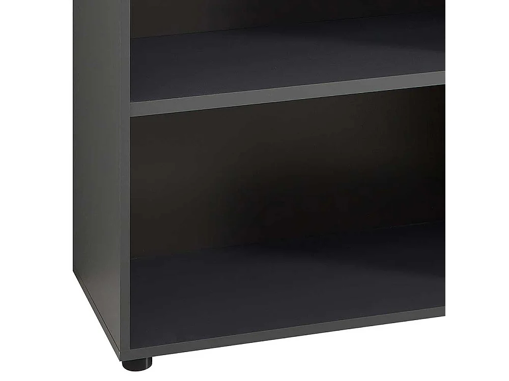 Standregal für Akten in Dunkelgrau und Wildeiche NB 197 cm hoch