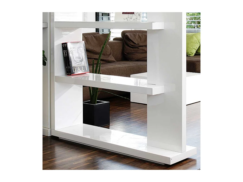 Wohnzimmerregal 180 cm hoch Weiß Hochglanz