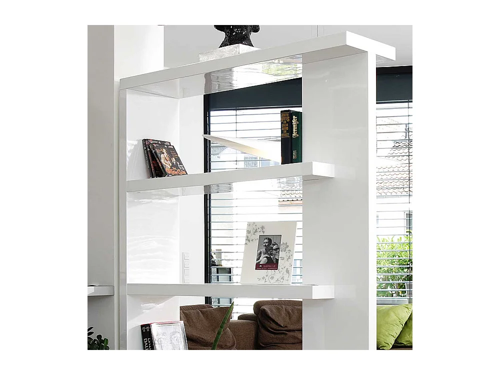 Wohnzimmerregal 180 cm hoch Weiß Hochglanz