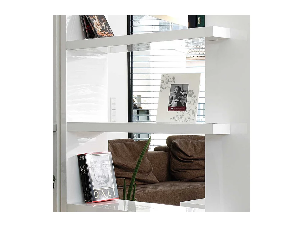 Wohnzimmerregal 180 cm hoch Weiß Hochglanz