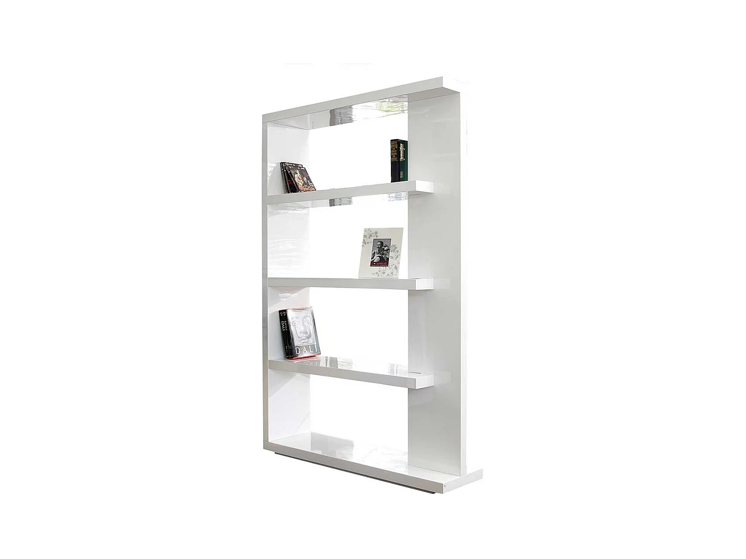 Wohnzimmerregal 180 cm hoch Weiß Hochglanz