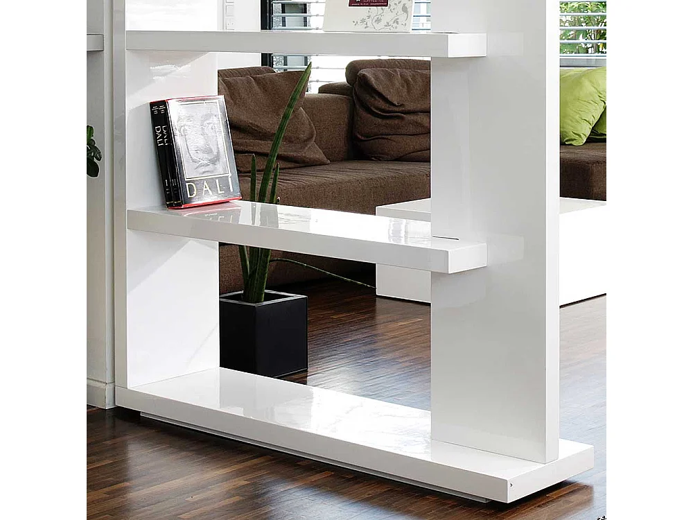 Wohnzimmerregal 180 cm hoch Weiß Hochglanz