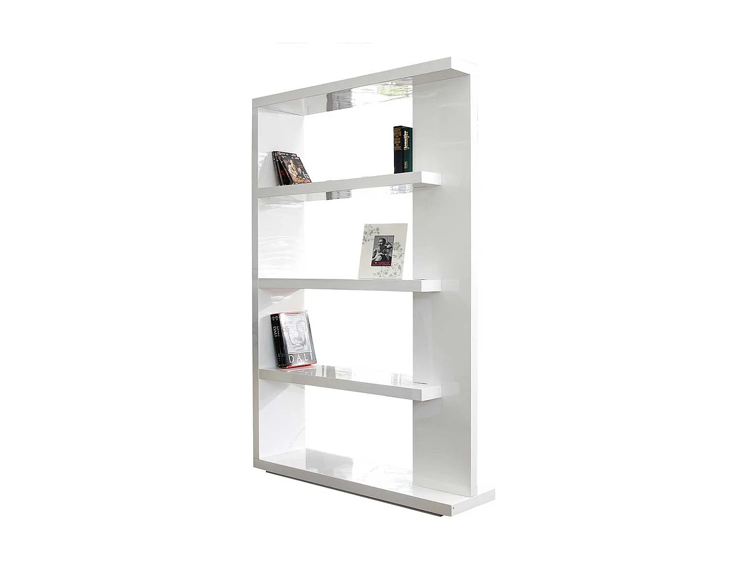 Wohnzimmerregal 180 cm hoch Weiß Hochglanz