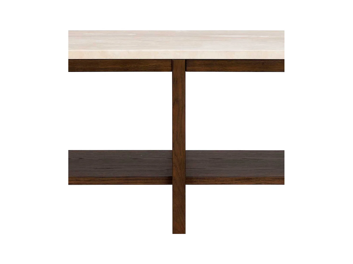 Modernes Esszimmer Regal in Eiche dunkel Marmorplatte in Beige