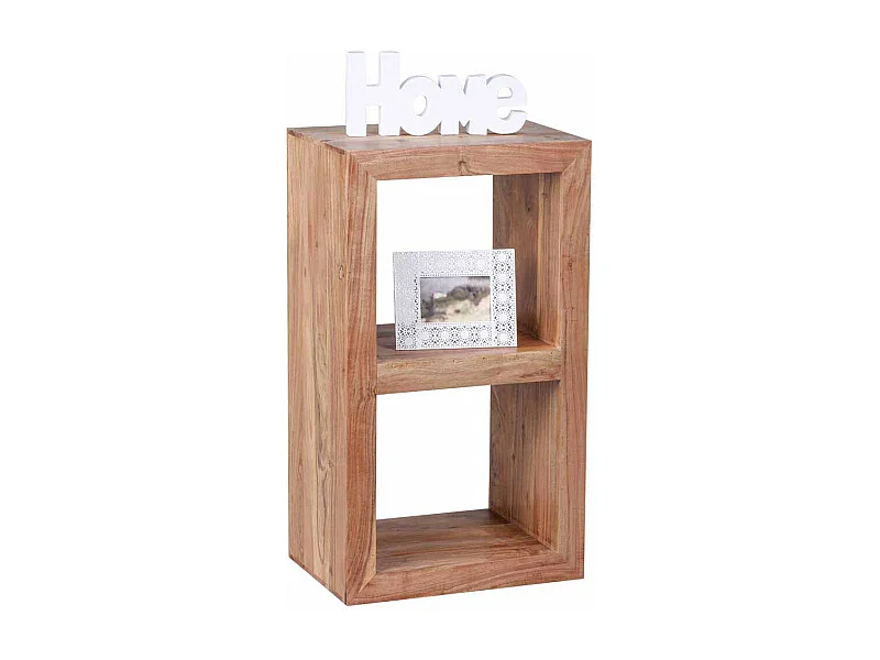 Bücherregal aus Akazie Massivholz 2 Fächer