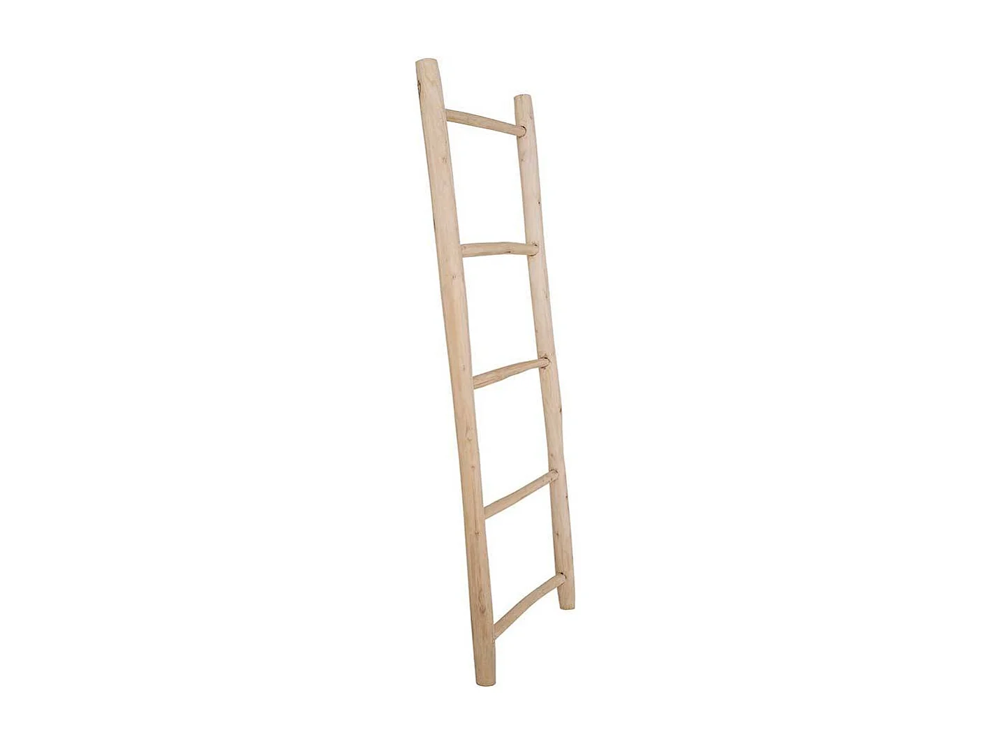 Deko Leiter aus Teak Massivholz Landhausstil rustikal