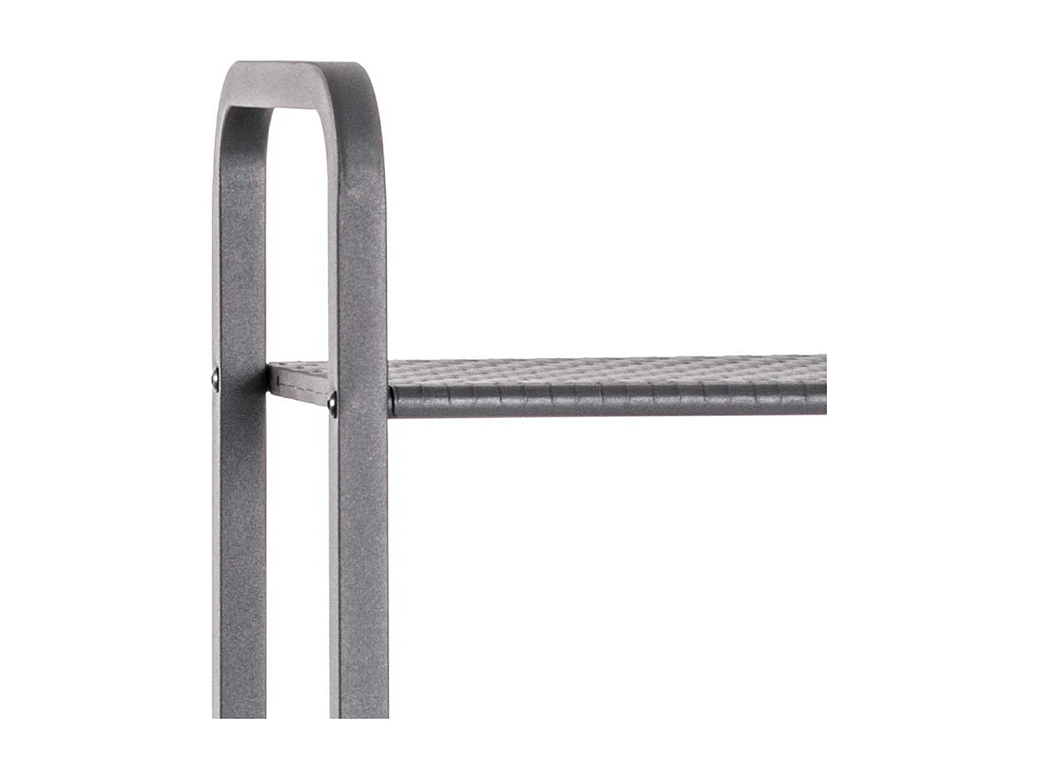 Graues Regal aus Metall pulverbeschichtet