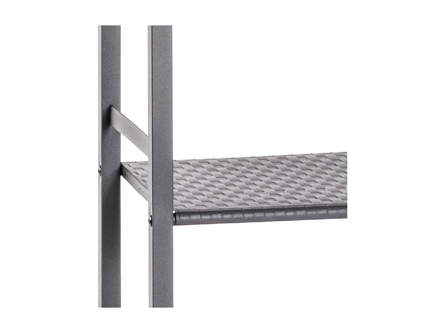 Graues Regal aus Metall pulverbeschichtet