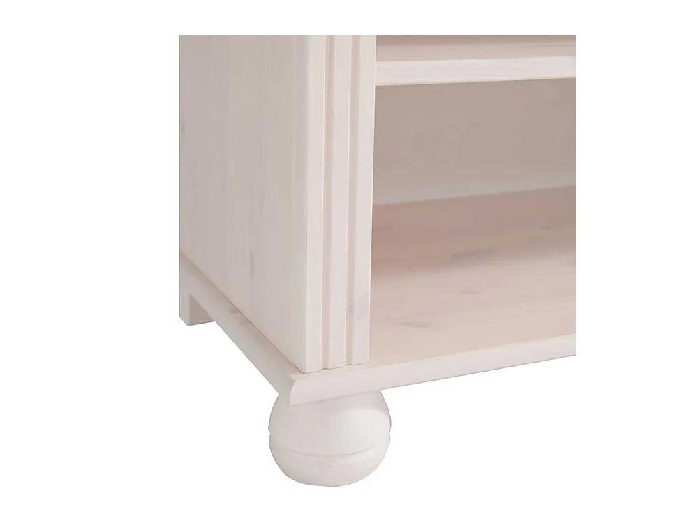 Wohnzimmerregal in Weiß lasiert Kiefer massiv Landhausstil