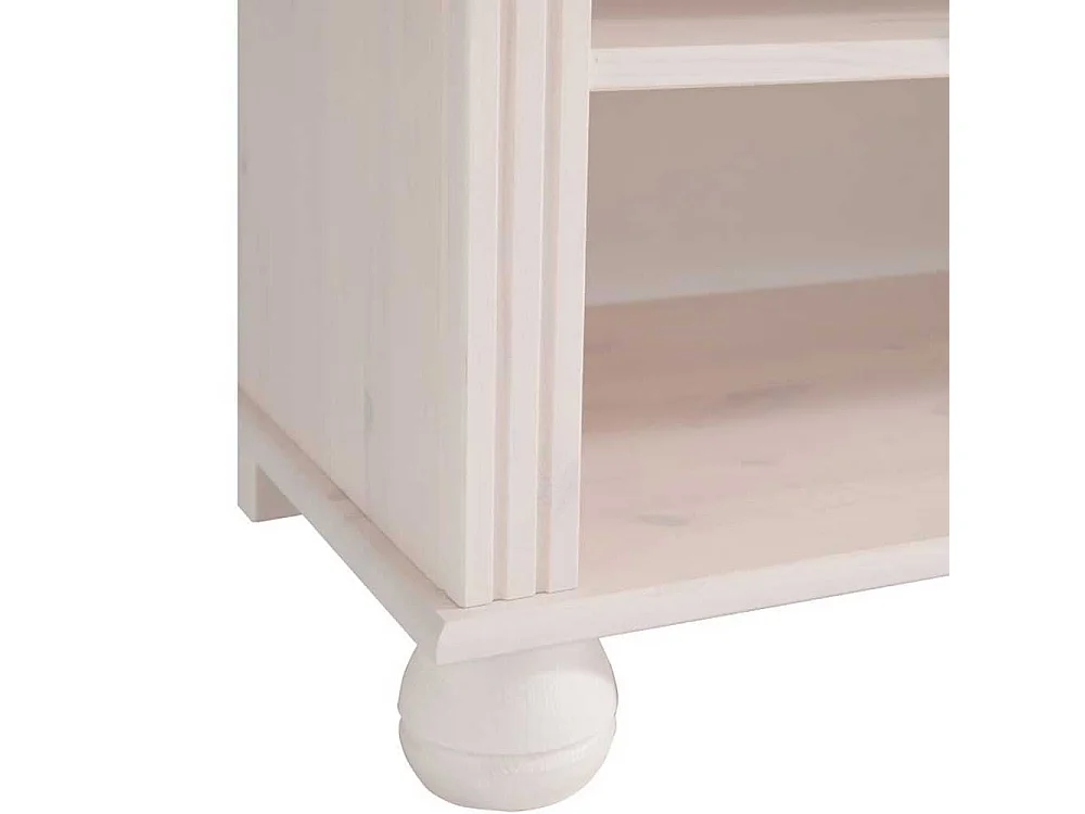 Wohnzimmerregal in Weiß lasiert Kiefer massiv Landhausstil