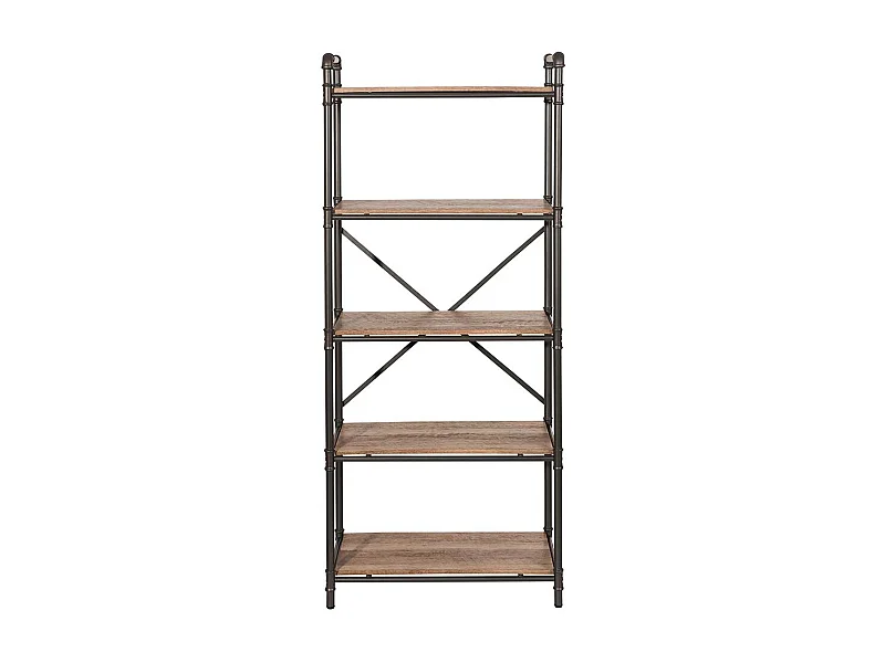 Buchregal in Schwarz und Holz verwitterter Optik 160 cm hoch