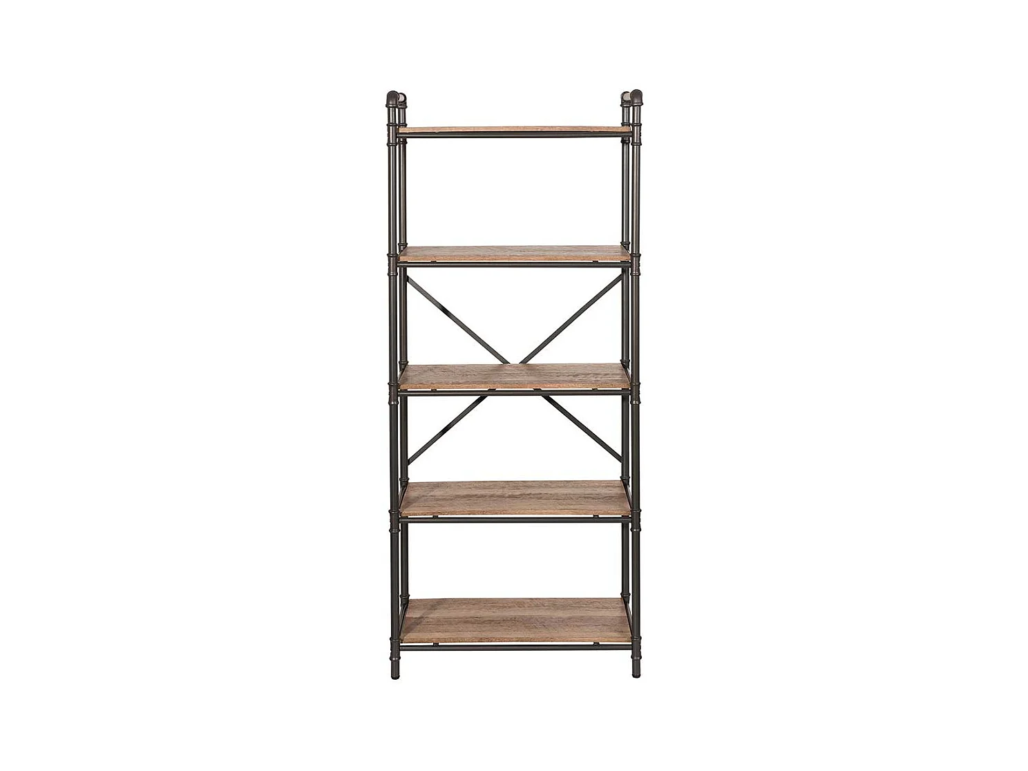 Buchregal in Schwarz und Holz verwitterter Optik 160 cm hoch