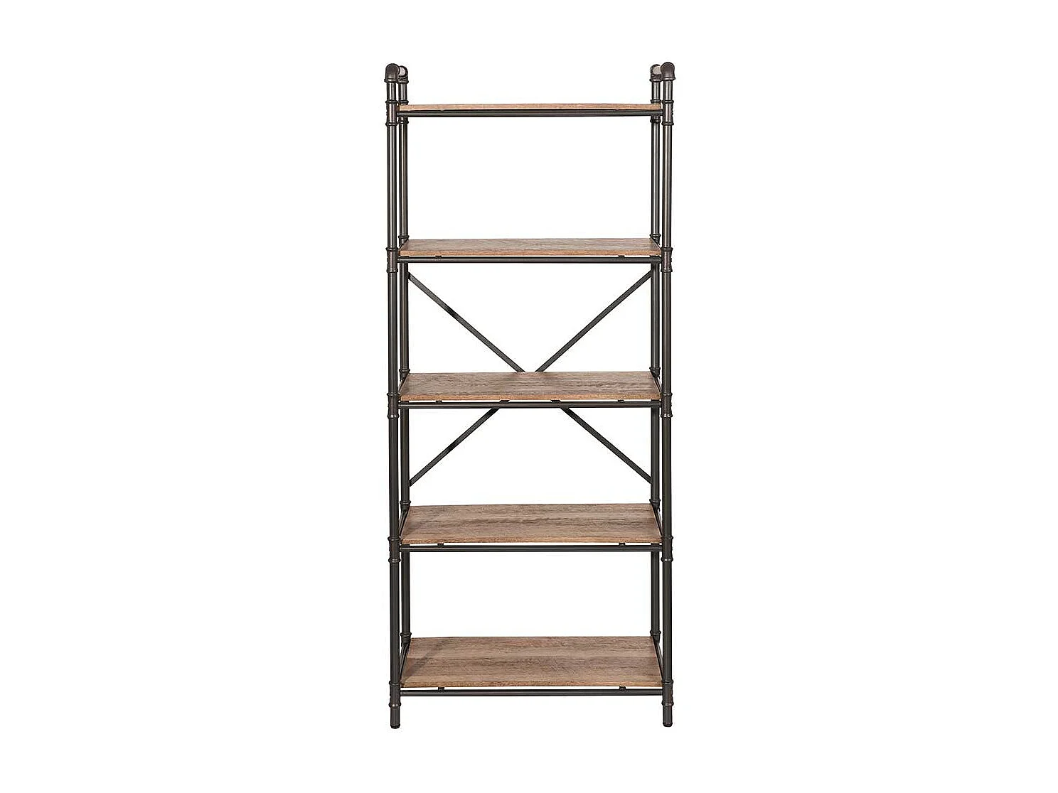 Buchregal in Schwarz und Holz verwitterter Optik 160 cm hoch