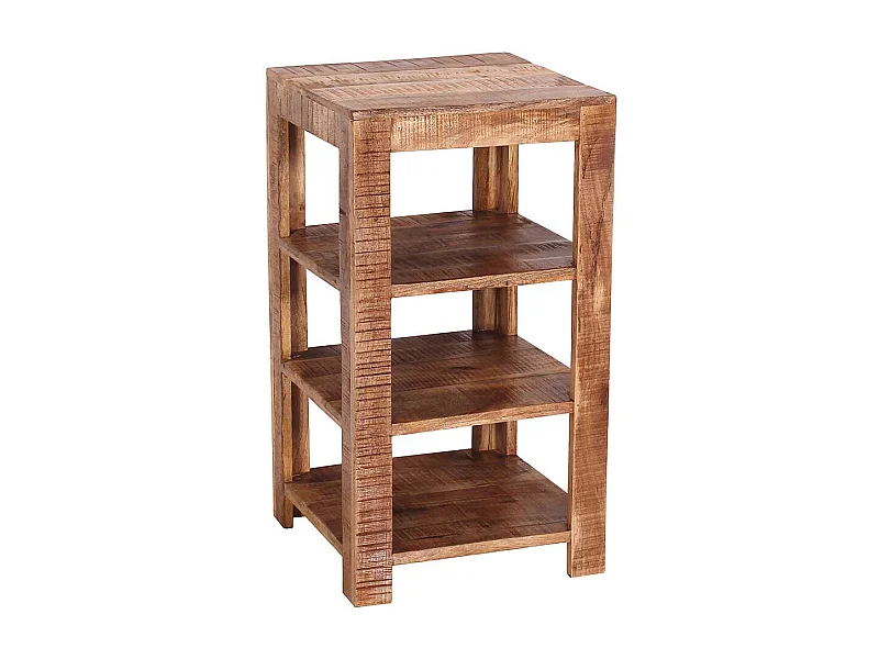 Regal Massiv in Mangoholz Naturfarben 80 cm hoch