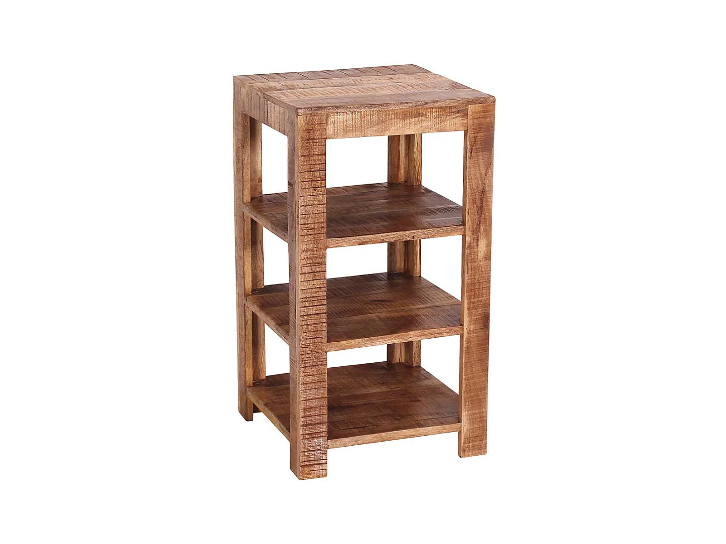 Regal Massiv in Mangoholz Naturfarben 80 cm hoch