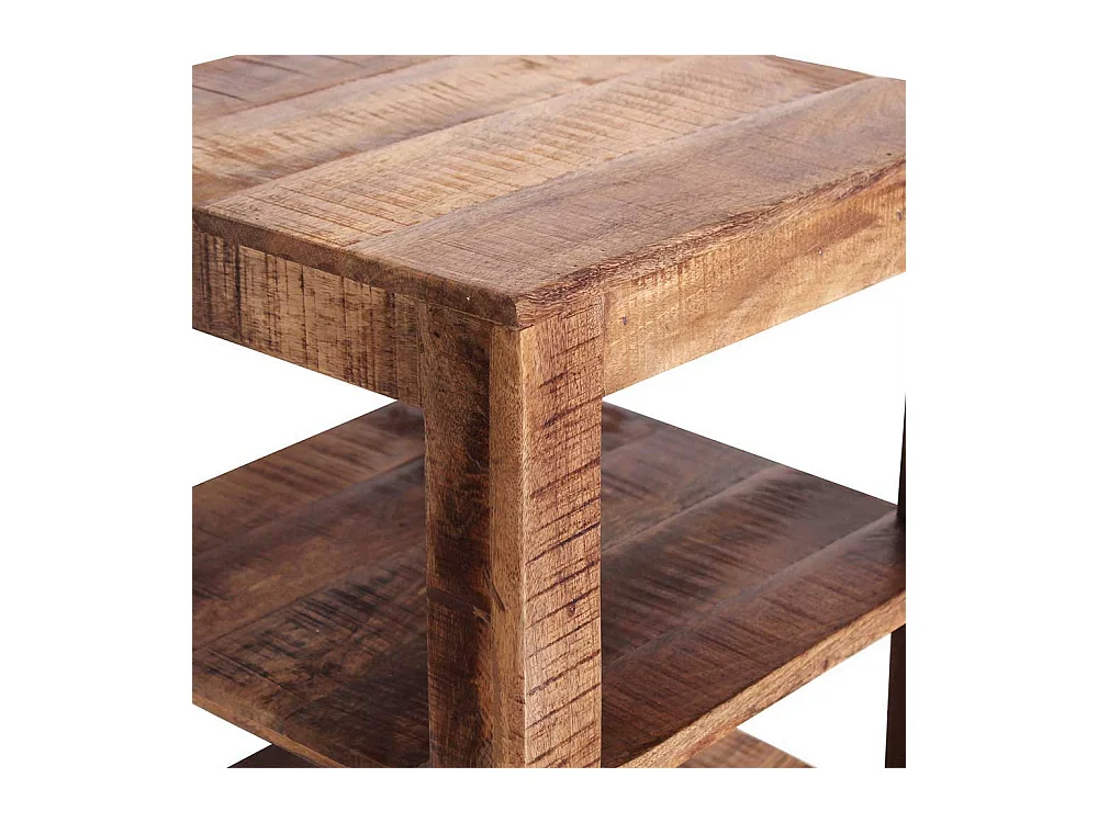 Regal Massiv in Mangoholz Naturfarben 80 cm hoch