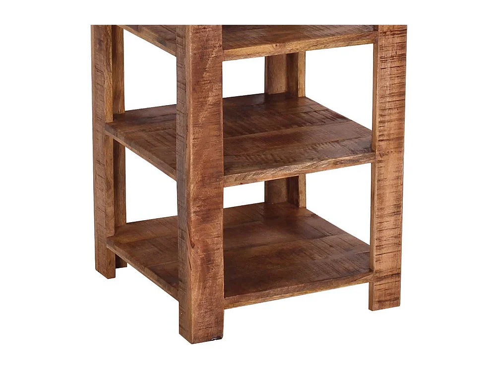 Regal Massiv in Mangoholz Naturfarben 80 cm hoch