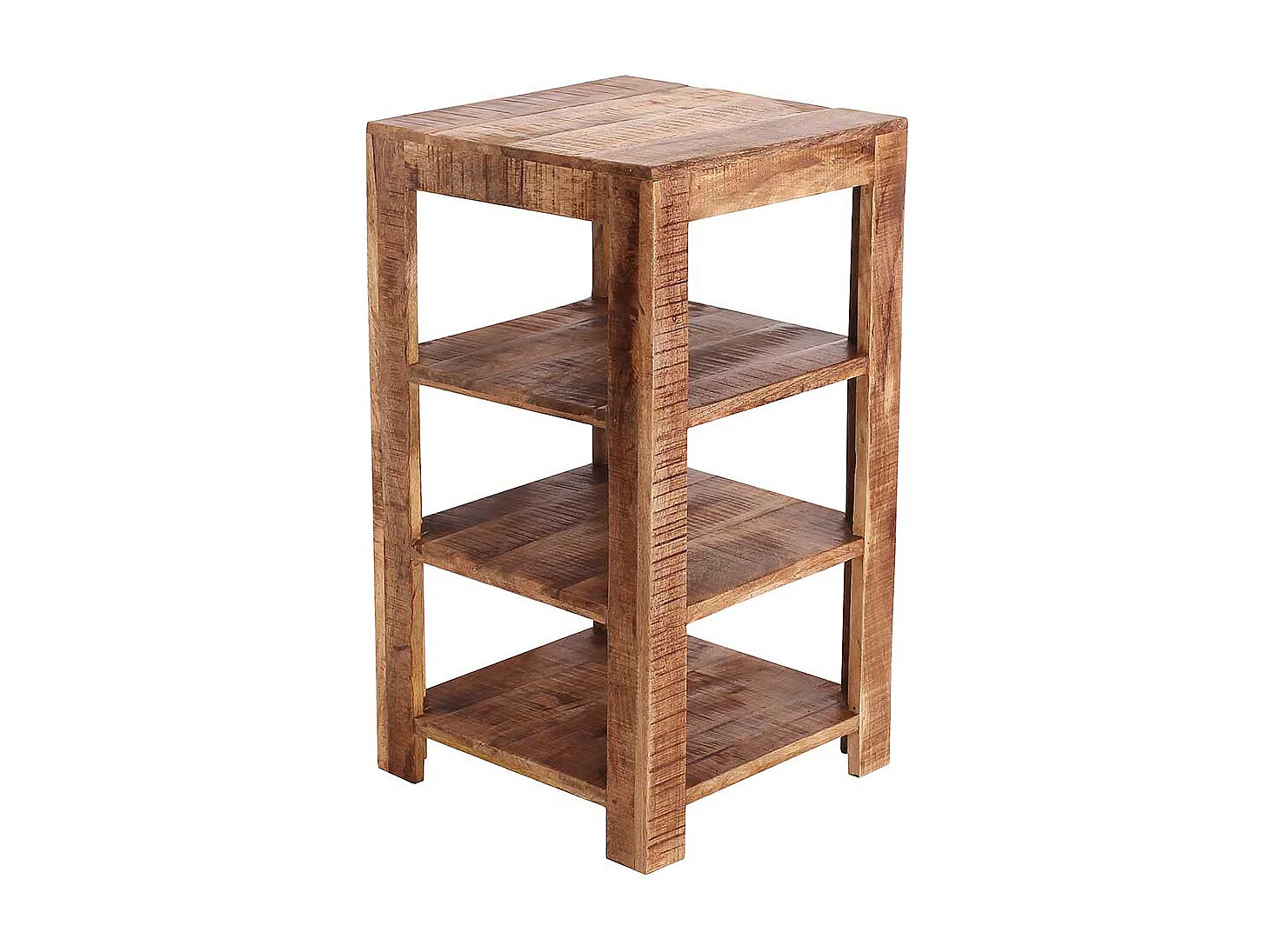 Regal Massiv in Mangoholz Naturfarben 80 cm hoch