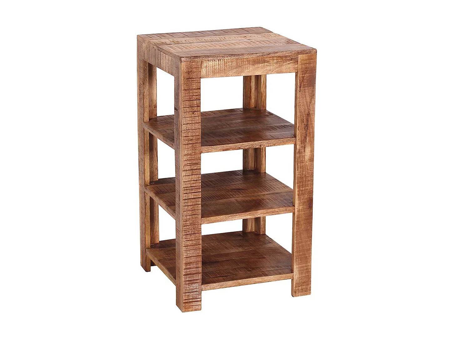 Regal Massiv in Mangoholz Naturfarben 80 cm hoch