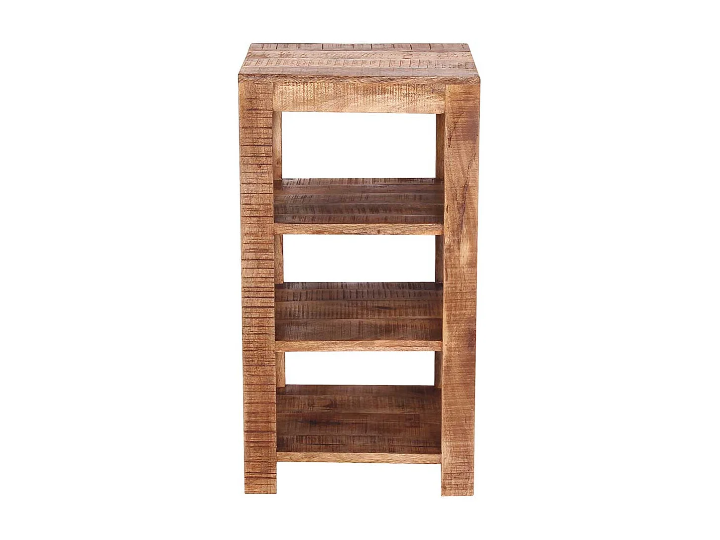 Regal Massiv in Mangoholz Naturfarben 80 cm hoch