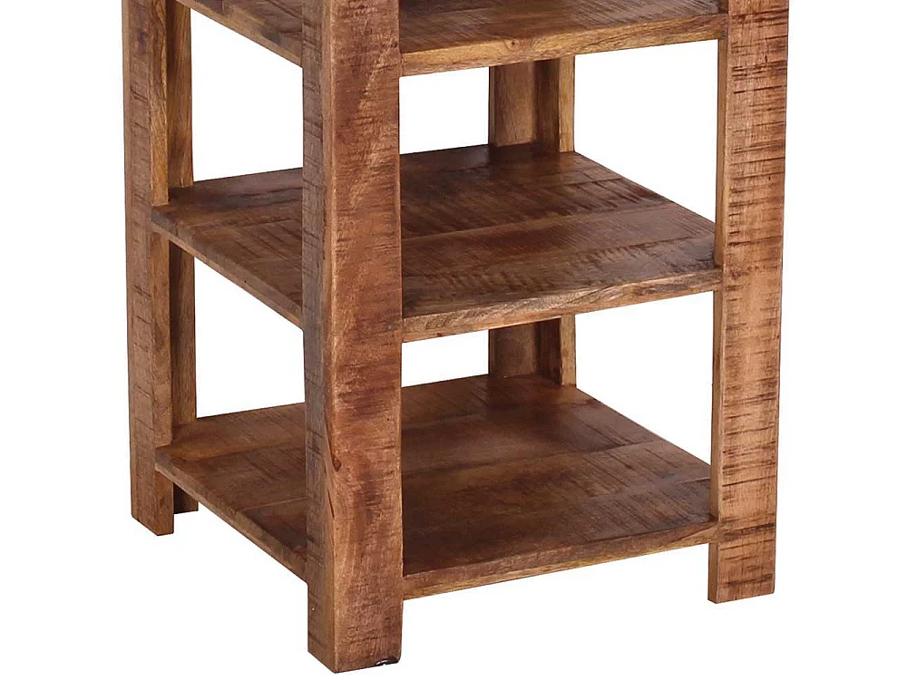 Regal Massiv in Mangoholz Naturfarben 80 cm hoch