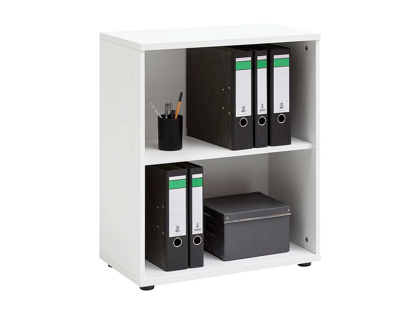 Ordnerregal 65 cm in Weiß melaminbeschichtet