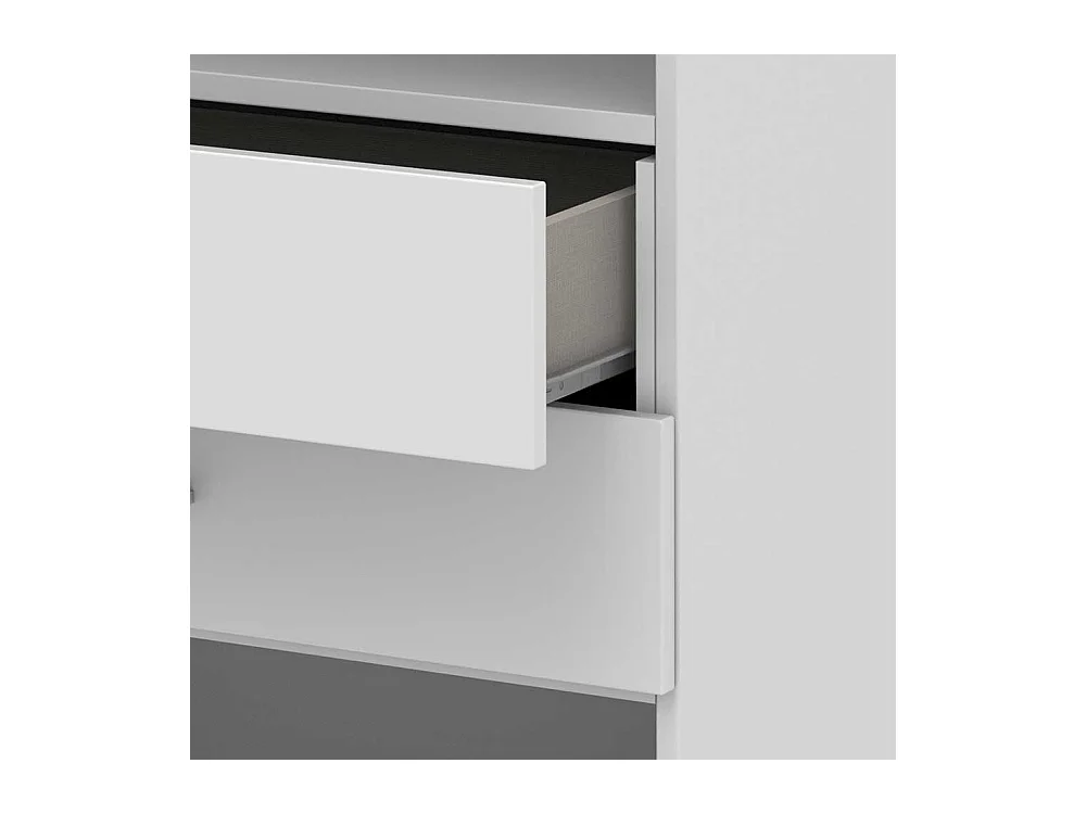 Hohes Ordnerregal in Wei� zwei Schubladen