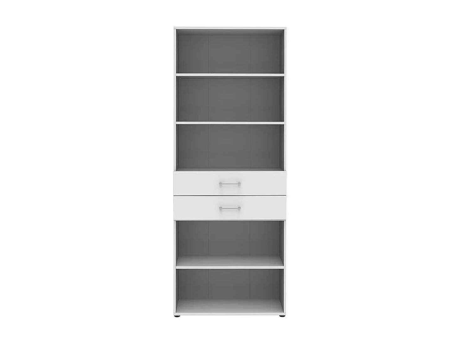 Hohes Ordnerregal in Wei� zwei Schubladen