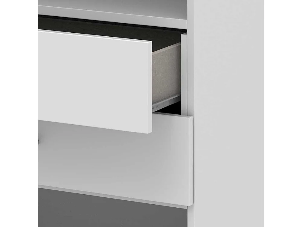 Hohes Ordnerregal in Wei� zwei Schubladen