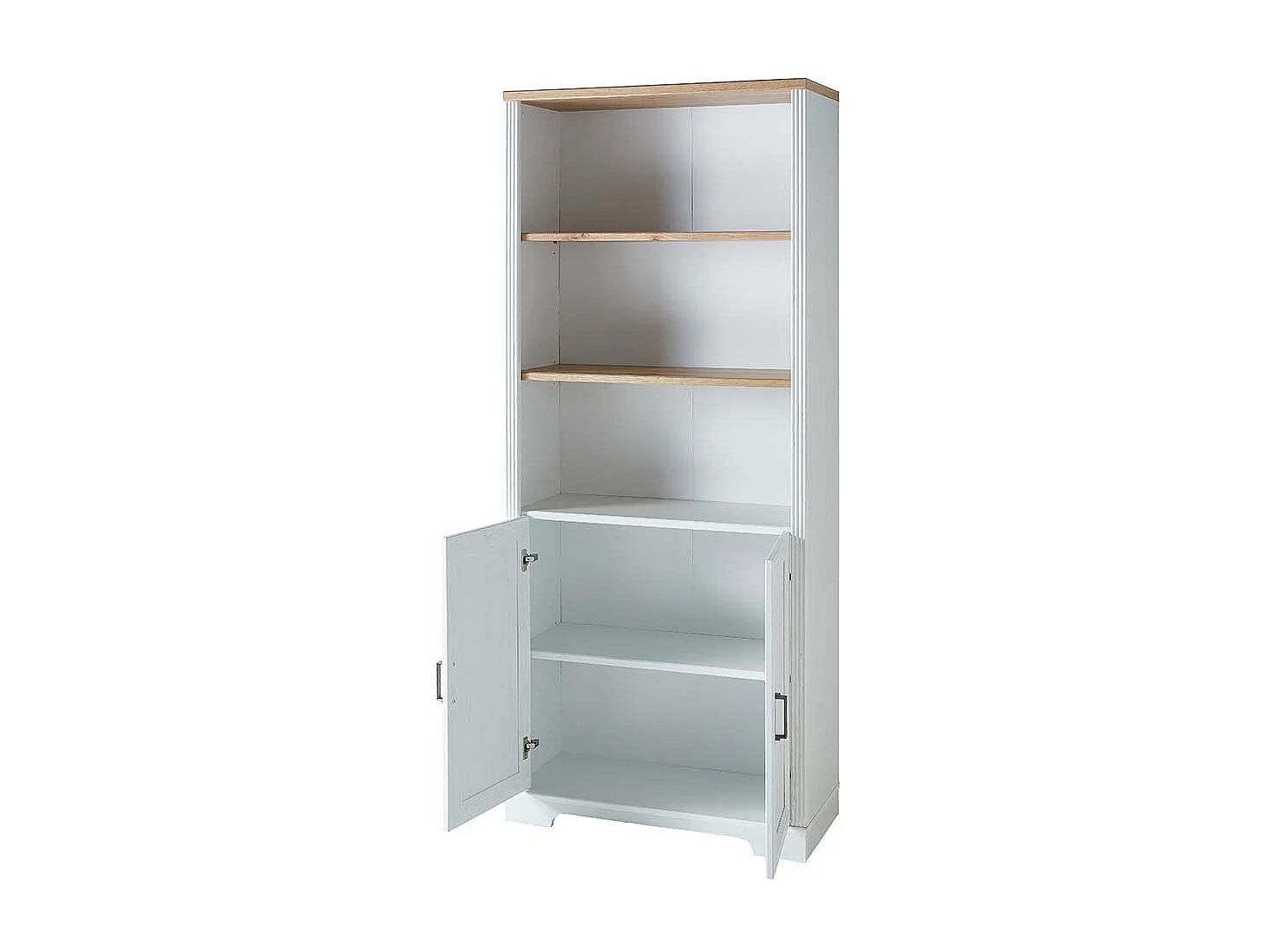 Regal für Aktenordner im Landhausstil Weiß & Eichefarben