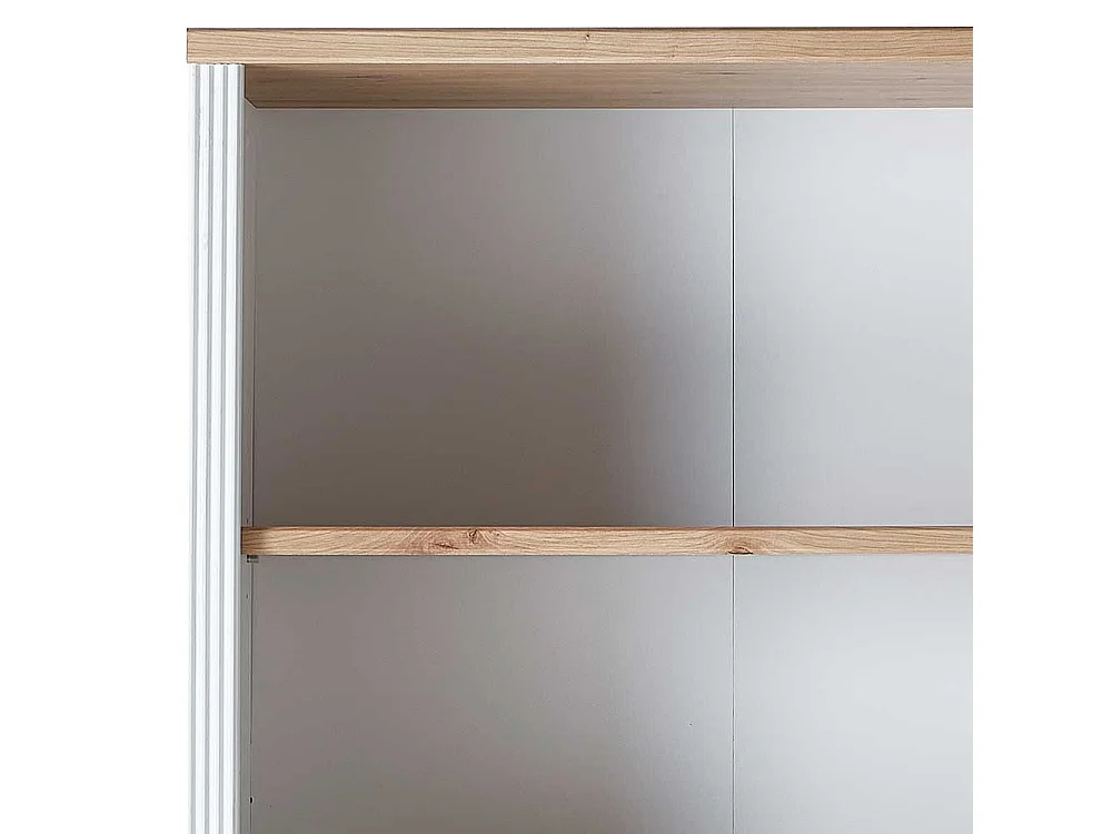 Regal für Aktenordner im Landhausstil Weiß & Eichefarben