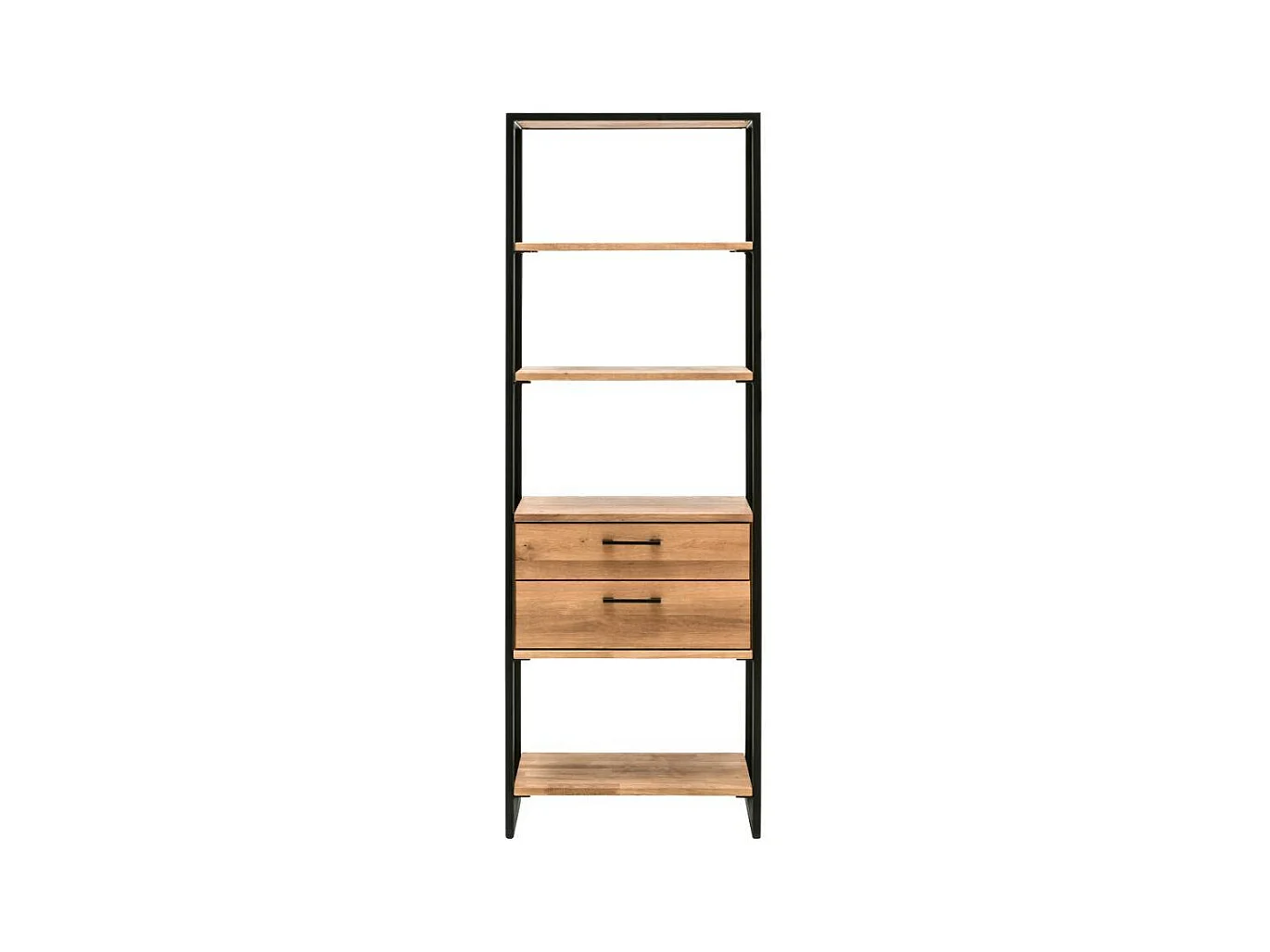 Bücherregal Regal aus Stahl und Wildeiche Massivholz