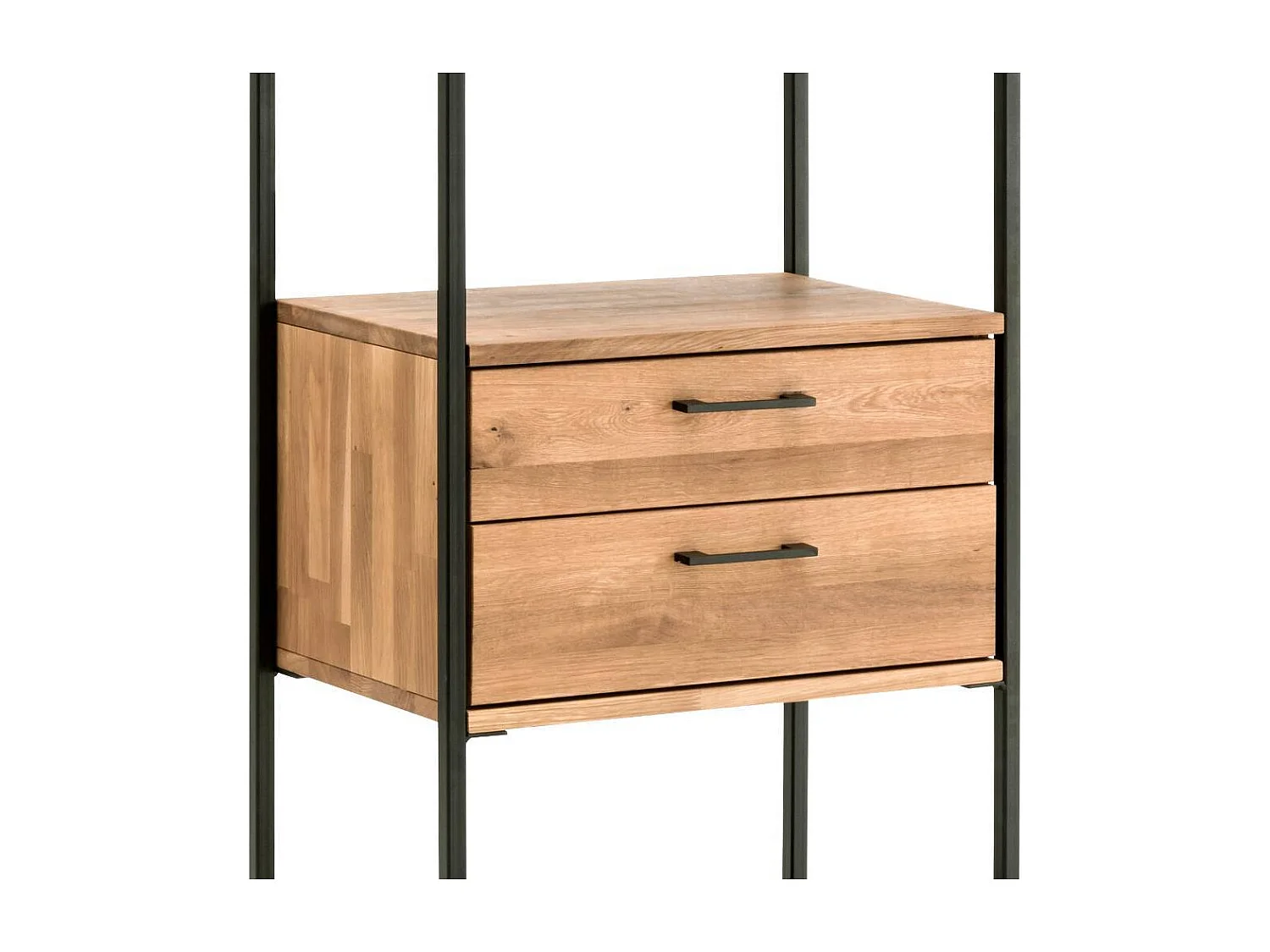 Bücherregal Regal aus Stahl und Wildeiche Massivholz