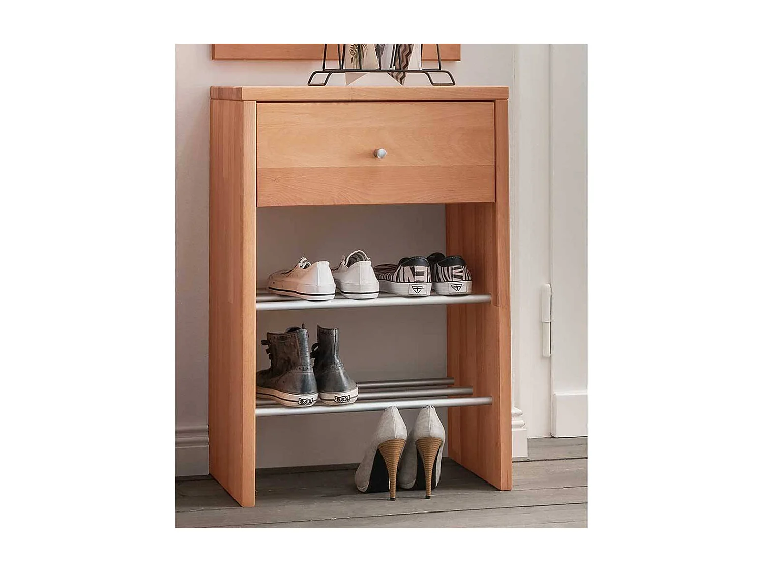 Regal Massiv aus Buche Massivholz einer Schublade