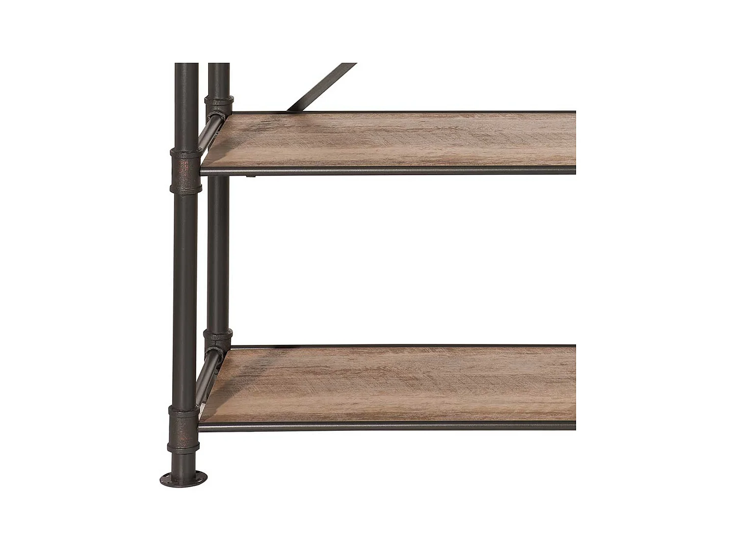 Wohnzimmer Regal in Holz verwitterter Optik und Eisen 180 cm hoch