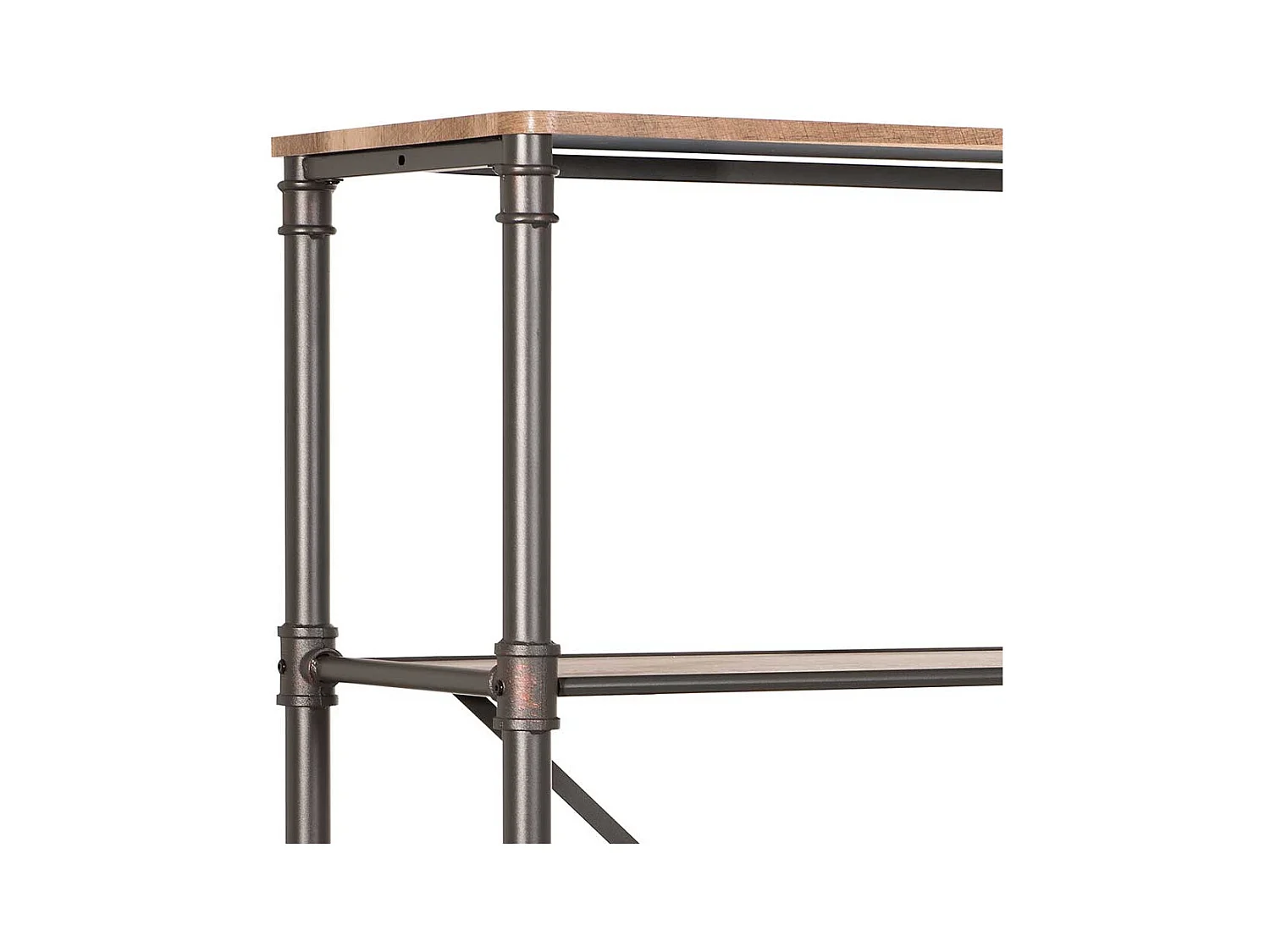 Wohnzimmer Regal in Holz verwitterter Optik und Eisen 180 cm hoch