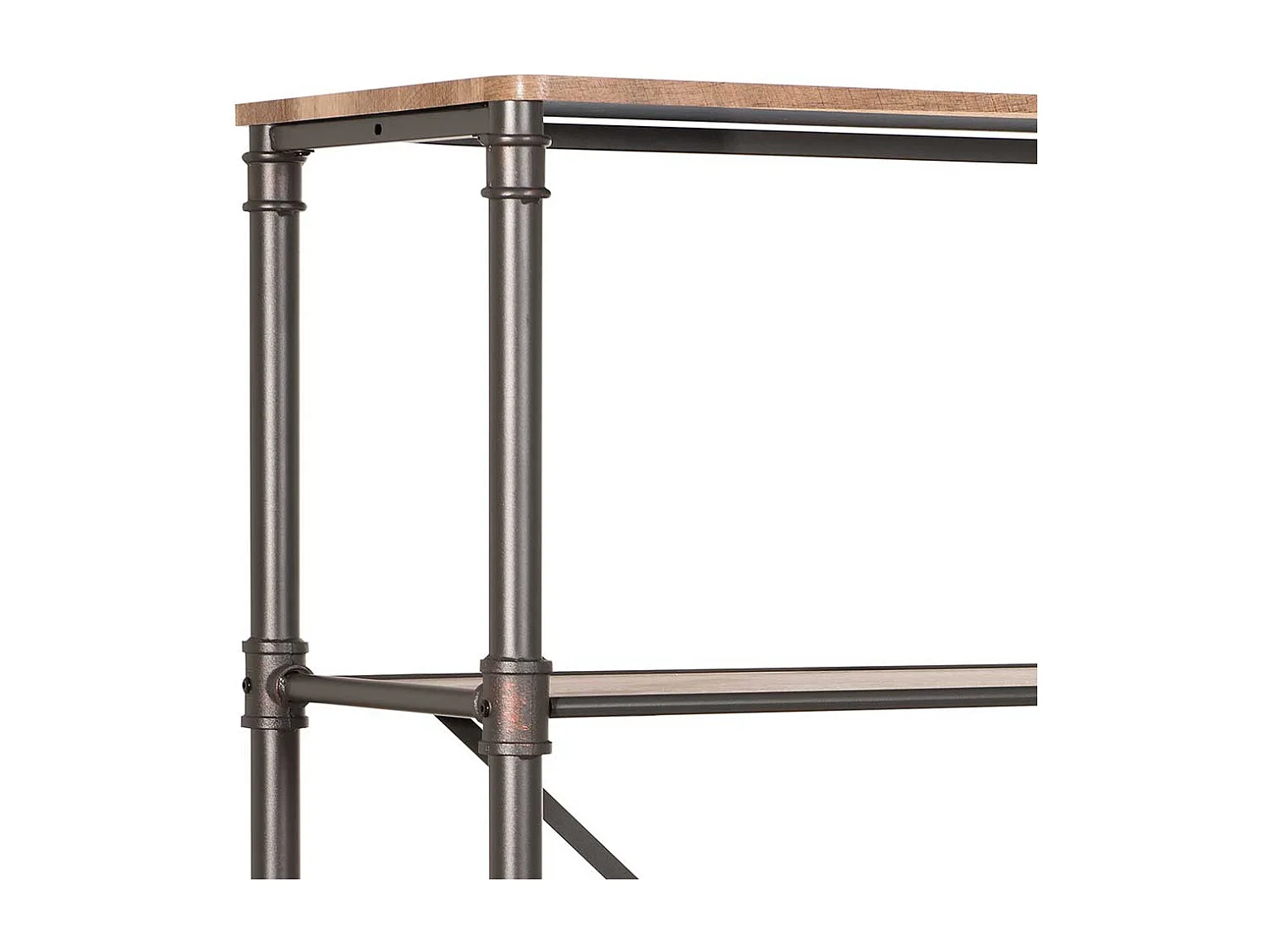 Wohnzimmer Regal in Holz verwitterter Optik und Eisen 180 cm hoch