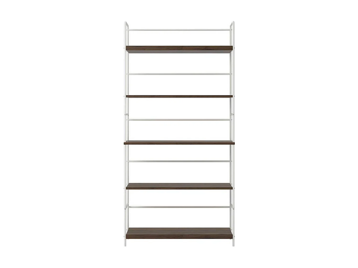 Retro Bücherregal in Walnussfarben und Weiß 152 cm hoch