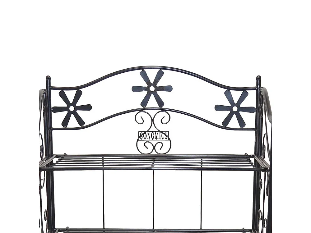 Landhausregal aus pulverbeschichtete Metall Schwarz