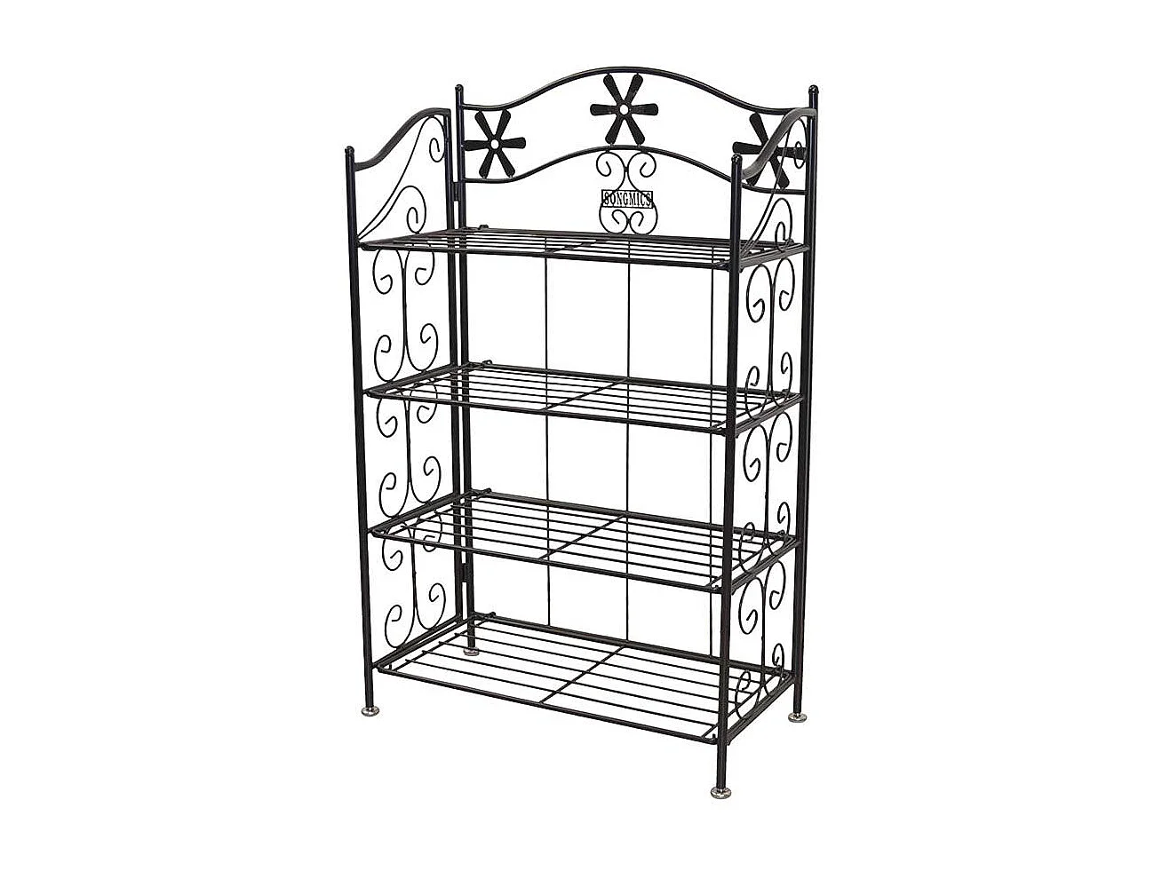 Landhausregal aus pulverbeschichtete Metall Schwarz