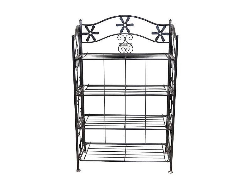 Landhausregal aus pulverbeschichtete Metall Schwarz